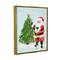 Stupell Industries Snowy Santa Claus Tree Scenery Framed Floater Canvas Wall Art